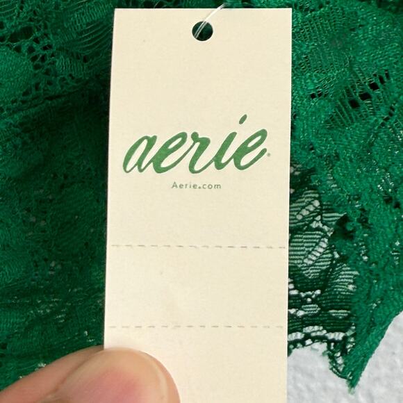NWT AERIE Padded Lace Strappy Bra in Alpine Green - Picture 5 of 6